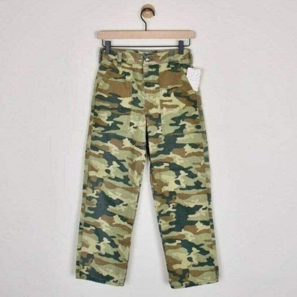 NEW Free People High Rise Camouflage Remy Pant